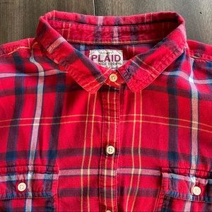 OLD NAVY Classic Plaid Button Up Shirt Size Large